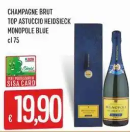 IperSisa Champagne brut top astuccio heidsieck monopole blue offerta