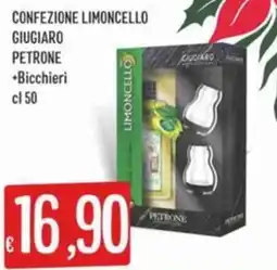 IperSisa Confezione limoncello giugiaro petrone + bicchieri offerta