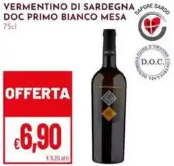 Pan Vermentino di sardegna doc primo bianco mesa offerta