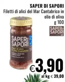Famila SAPER DI SAPORI Filetti di alici del Mar Cantabrico in Olio di oliva offerta