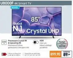 Unieuro SAMSUNG U8000F 4K Smart TV offerta
