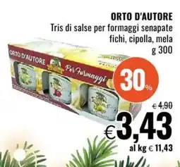 Famila ORTO D'AUTORE Tris di salse per formaggi senapate fichi, cipolla, mela offerta