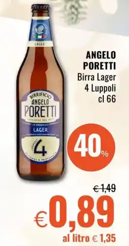 Famila ANGELO PORETTI Birra Lager 4 Luppoli offerta