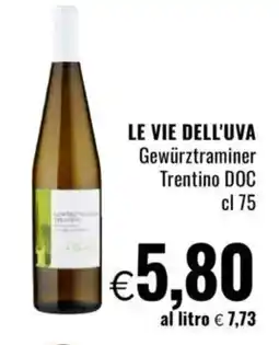 Famila LE VIE DELL'UVA Gewürztraminer Trentino DOC offerta