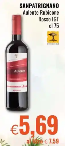 Famila SANPATRIGNANO Aulente Rubicone Rosso IGT offerta