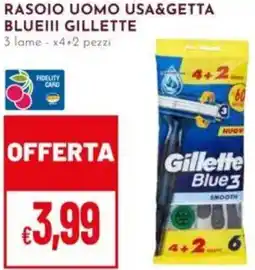 Pan Rasoio uomo usa&getta blueiii GILLETTE offerta