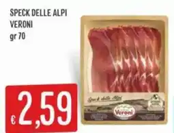 IperSisa Speck delle alpi VERONI offerta