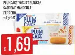 IperSisa Plumcake yogurt bianco/ carota e mandorla ferrero offerta