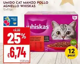 Pan Umido cat manzo pollo agnello WHISKAS offerta