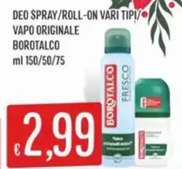 IperSisa Deo spray/roll-on vapo originale BOROTALCO offerta