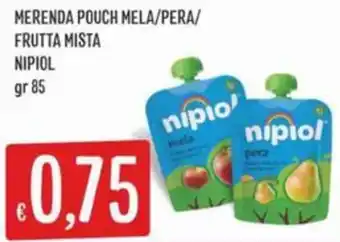 IperSisa Merenda pouch mela/pera/ frutta mista NIPIOL offerta