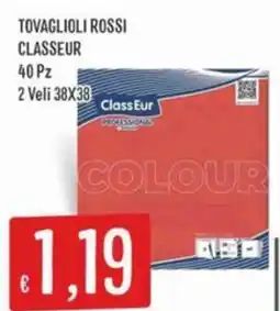 IperSisa Tovaglioli rossi CLASSEUR offerta