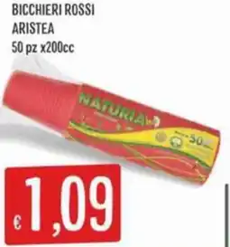IperSisa Bicchieri rossi ARISTEA offerta