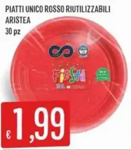IperSisa Piatti unico rosso riutilizzabili ARISTEA offerta