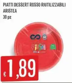 IperSisa Piatti dessert rosso riutilizzabili ARISTEA offerta