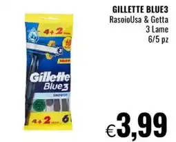 Famila GILLETTE BLUE3 RasoioUsa & Getta 3 Lame offerta