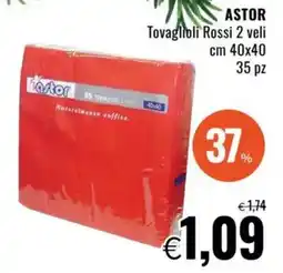 Famila ASTOR Tovaglioli Rossi 2 veli cm 40x40 offerta