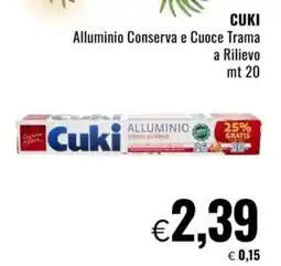 Famila CUKI Alluminio Conserva e Cuoce Trama a Rilievo mt 20 offerta
