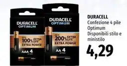 Famila DURACELL Confezione 4 pile Optimum offerta