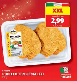 ALDI Il podere cotolette con spinaci xxl offerta