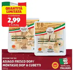ALDI Regione che vai asiago fresco dop/ montasio dop a cubetti offerta