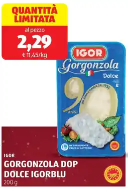 ALDI Igor gorgonzola dop dolce igorblu offerta