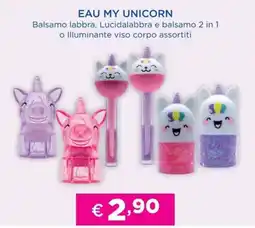 Acqua & Sapone EAU MY UNICORN Balsamo labbra, Lucidalabbra e balsamo 2 in 1 o Illuminante viso corpo offerta