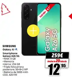 MediaWorld SAMSUNG Smartphone Galaxy A26 5G offerta