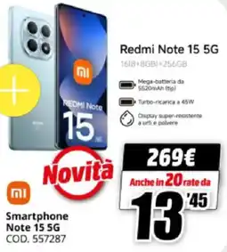 MediaWorld Xiaomi Redmi Note 15 5G offerta