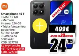 MediaWorld Xiaomi Smartphone 15 T offerta