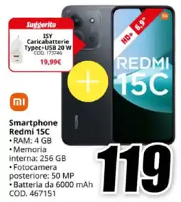 MediaWorld Xiaomi Smartphone Redmi 15C offerta