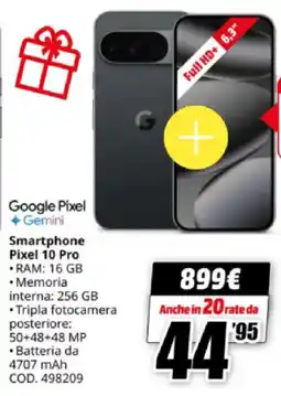 MediaWorld Google Smartphone Pixel 10 Pro offerta