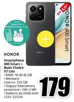MediaWorld HONOR Smartphone 400 Smart + Buds Choice X7 Lite offerta