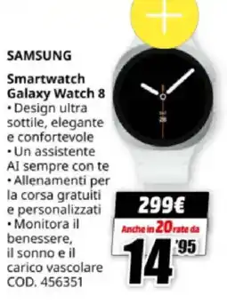 MediaWorld SAMSUNG Smartwatch Galaxy Watch 8 offerta