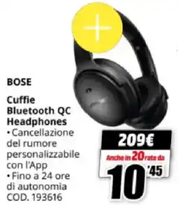 MediaWorld BOSE Cuffie Bluetooth QC Headphones offerta