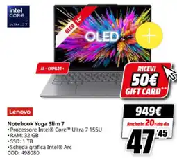MediaWorld Lenovo Notebook Yoga Slim 7 offerta
