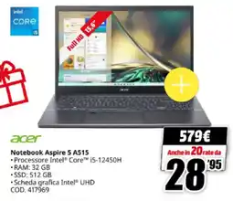 MediaWorld acer Notebook Aspire 5 A515 offerta