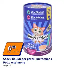 Action Snack liquidi per gatti Purrfections Pollo e salmone offerta