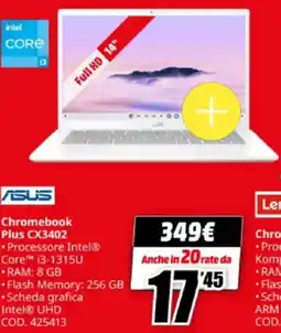 MediaWorld ASUS Chromebook Plus CX3402 offerta