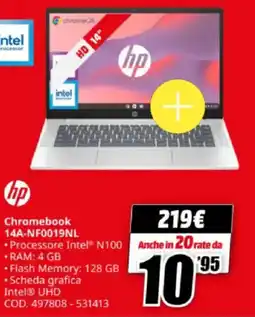 MediaWorld hp Chromebook 14A-NF0019NL offerta