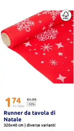 Action Runner da tavola di Natale offerta