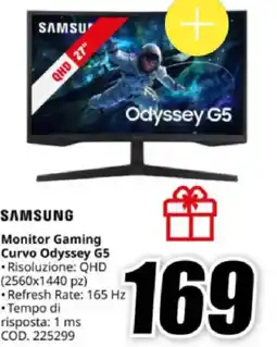 MediaWorld SAMSUNG Monitor Gaming Curvo Odyssey G5 offerta