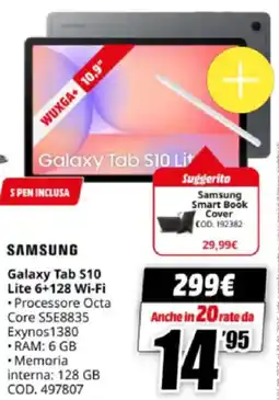 MediaWorld SAMSUNG Galaxy Tab $10 Lite 6+128 Wi-Fi offerta