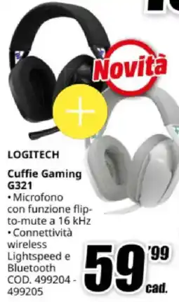 MediaWorld LOGITECH Cuffie Gaming G321 offerta