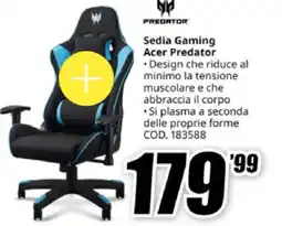 MediaWorld Sedia Gaming Acer Predator offerta