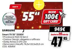 MediaWorld SAMSUNG Smart TV 55" 55S85F offerta