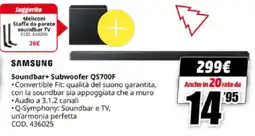 MediaWorld SAMSUNG Soundbar+ Subwoofer QS700F offerta