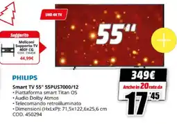 MediaWorld PHILIPS Smart TV 55" 55PUS7000/12 offerta