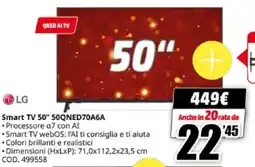 MediaWorld LG Smart TV 50" 50QNED70A6A offerta