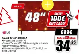 MediaWorld LG Smart TV 48" 48B56LA offerta